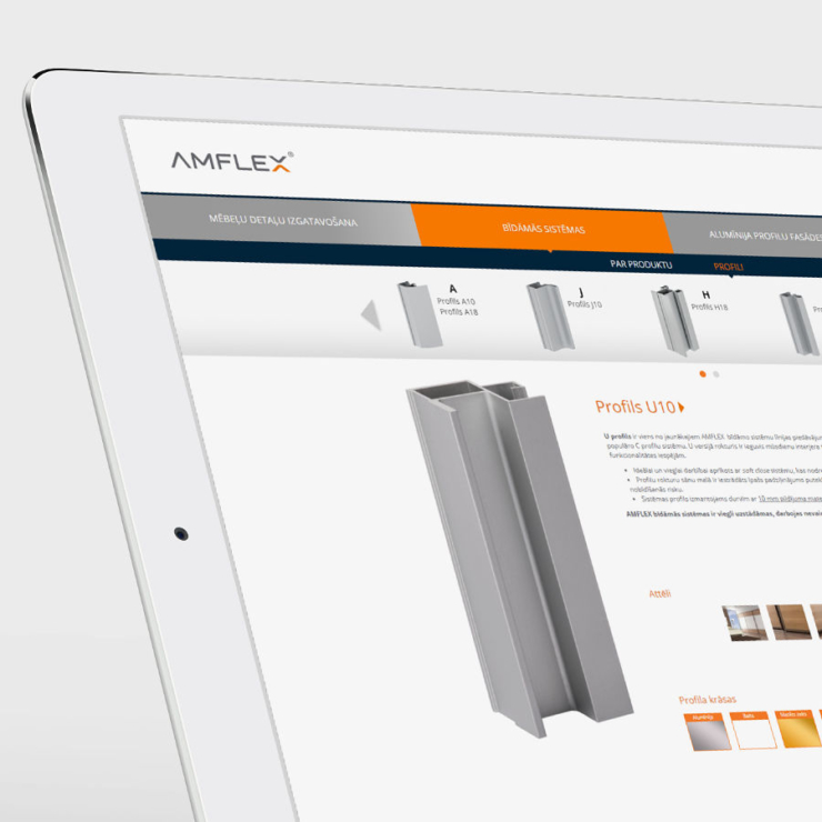 Web design for AM Furnitura, Screenshot