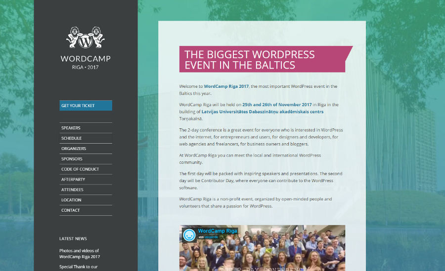 WordCamp Riga, web design by Frank Leusing